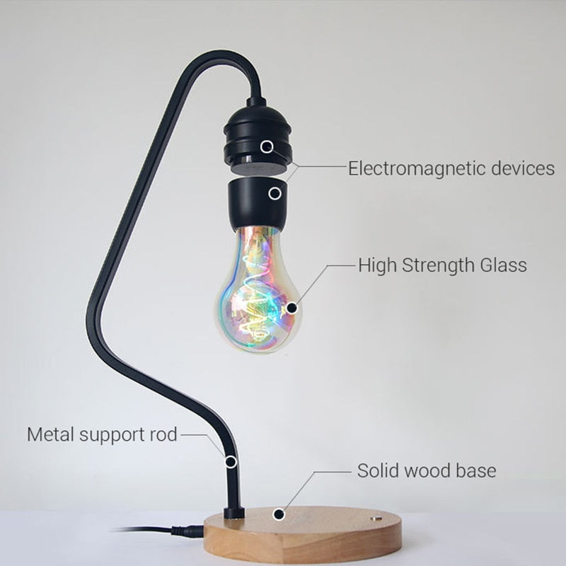 Magnetic Levitation Lamp Creativity Floating Bulb for Birthday Gift Decor magnet levitating Light Wireless Charger for Phone