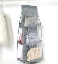 Thumbnail for 6 Pocket Foldable Hanging Bag 3 Layers Folding Shelf Bag Purse Handbag Organizer Door Sundry Pocket Hanger Storage Closet Hanger