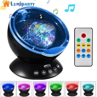 Thumbnail for Ocean Wave Projector LED Night Light with Music Player Remote Control Colorful Cosmos Star Luminaria For kids' Christmas Gift