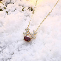 Thumbnail for Christmas Themed Reindeer  Elements Necklace in 14K Gold - Multiple Options