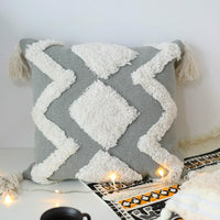Thumbnail for 45x45cm cojines decorativos para sofa Morocco geometric black and white tufted tassel pillowcase