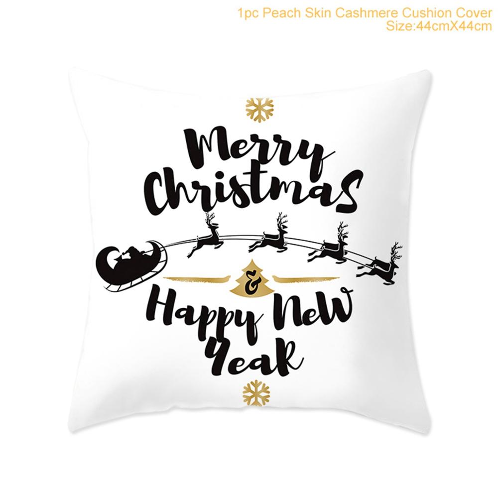 FENGRISE 45x45cm Cotton Linen Merry Christmas Cover Cushion