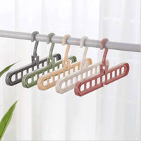 Thumbnail for Multi-port Plastic Clothes Support Drying Rack 9 Layer Hanger Holder Stand Multifunction Rotate Space Saving Storage Organizer