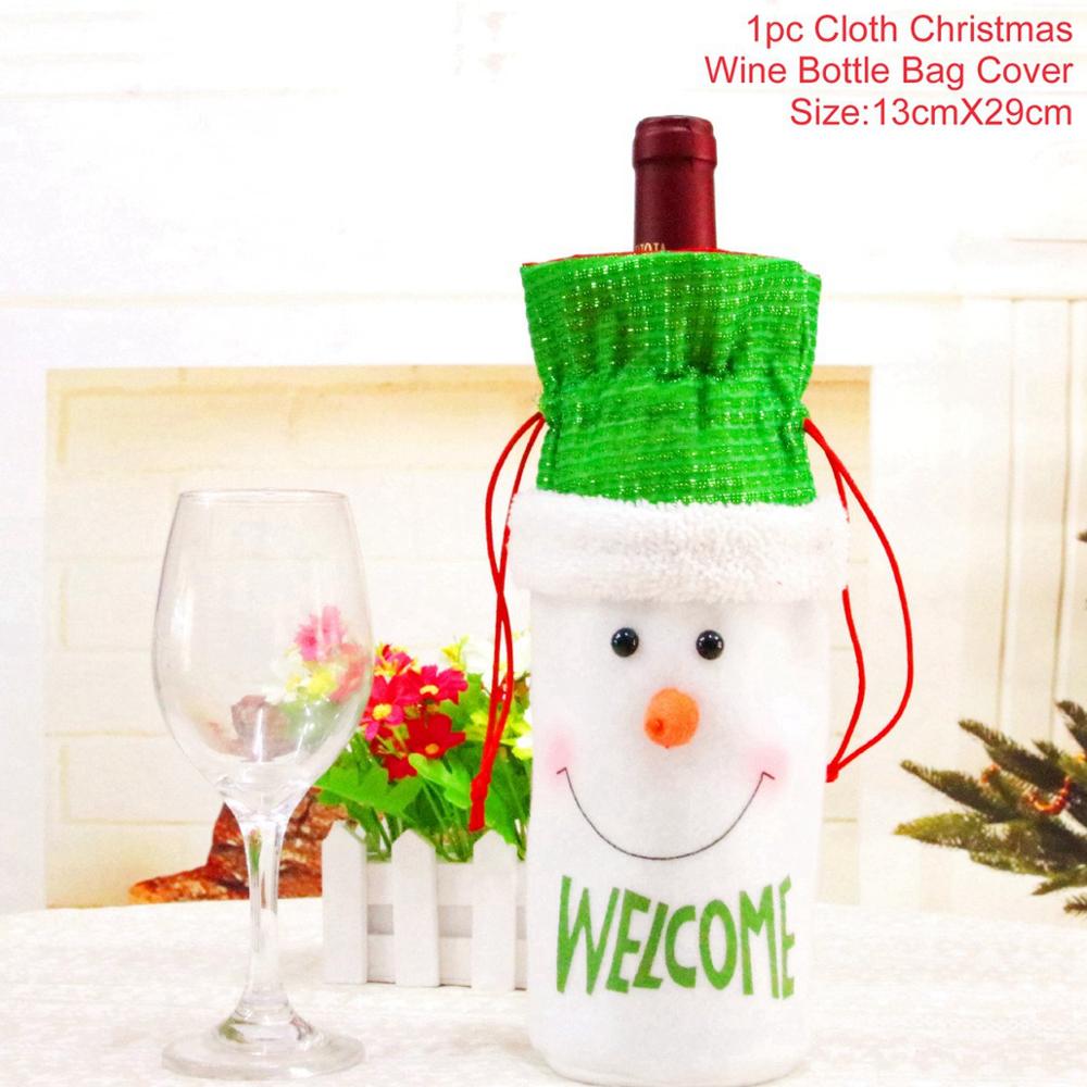 QIFU Santa Claus Wine Bottle Cover Merry Christmas Decorations