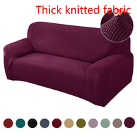Thumbnail for Knitted Thicken Sofa Cover Universal Couch Covers Non-slip Full Wrap Sofa Seat Covering Solid Color Elastic Slipcover