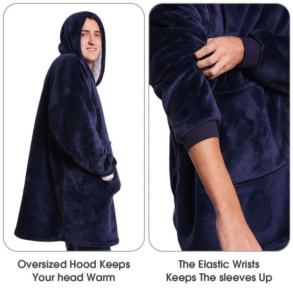 Winter Sherpa Blanket With Sleeves