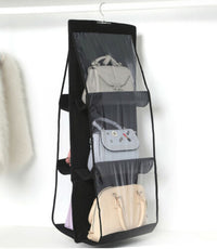 Thumbnail for 6 Pocket Foldable Hanging Bag 3 Layers Folding Shelf Bag Purse Handbag Organizer Door Sundry Pocket Hanger Storage Closet Hanger